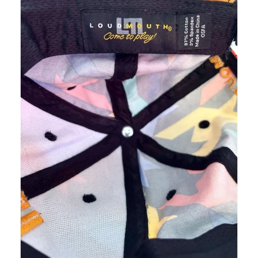 Loudmouth Hat Cap Strap Back Mens One Size Multicolor Geometric Cotton Twill - Picture 4 of 4